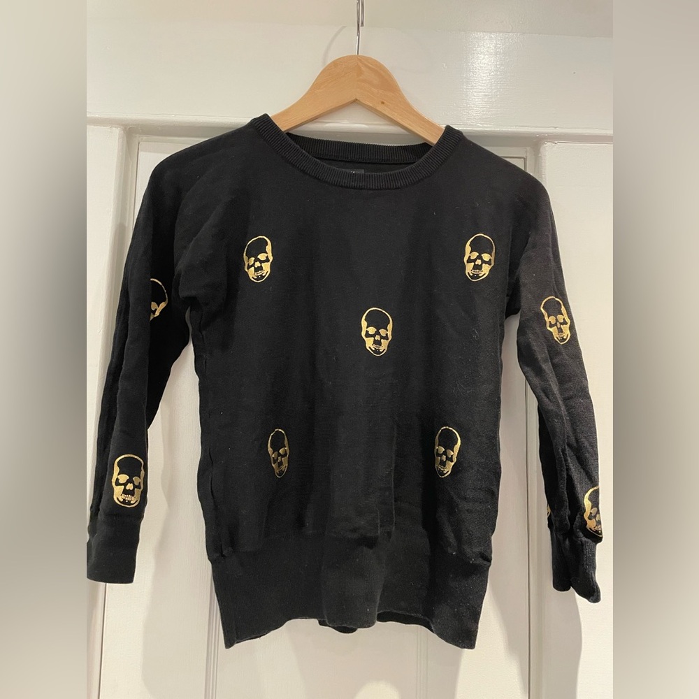 Black and gold skull sweater